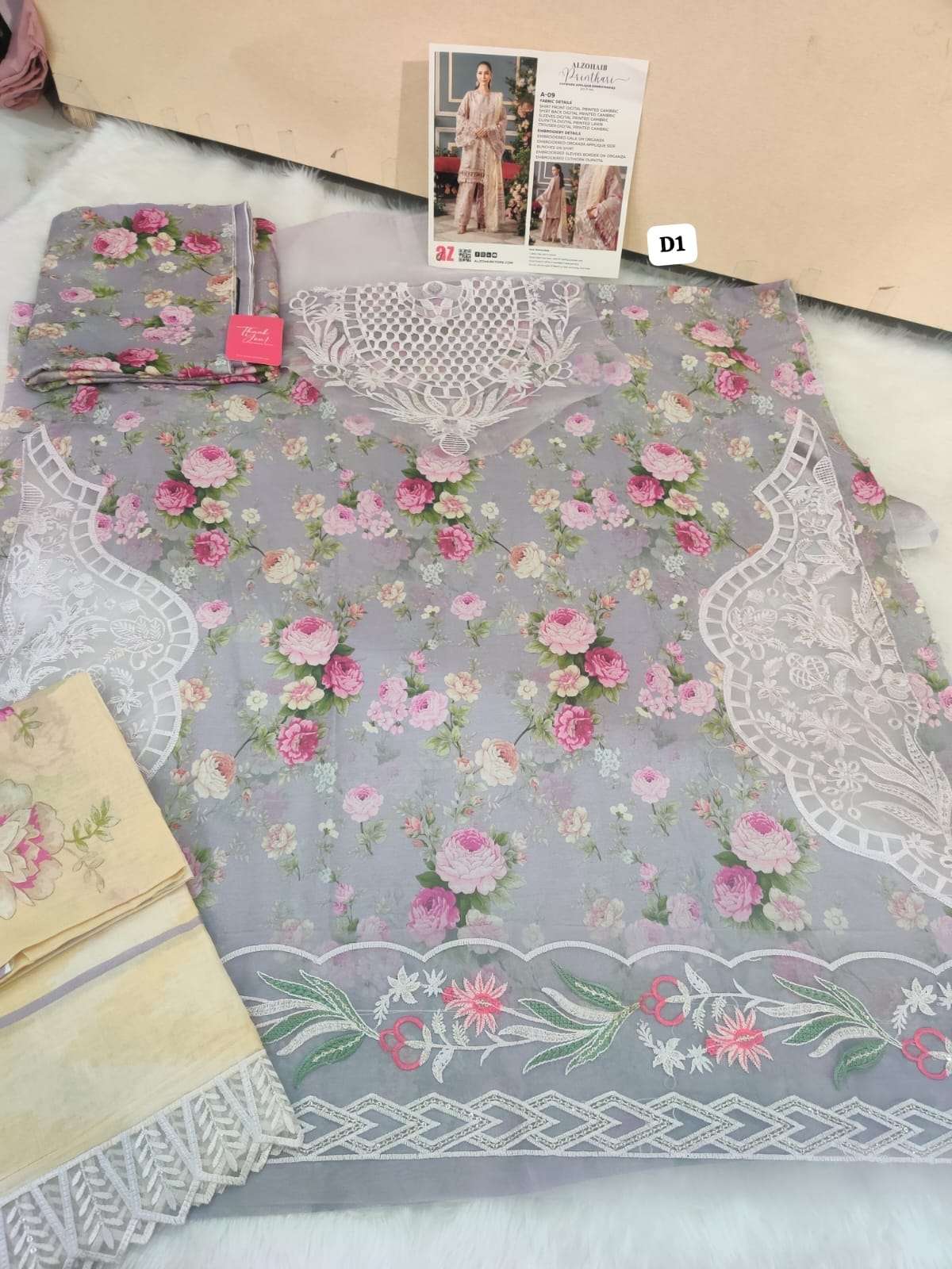 Alzohaib Printkari Applique Embroided Vol-1 2024 By Alzohaib